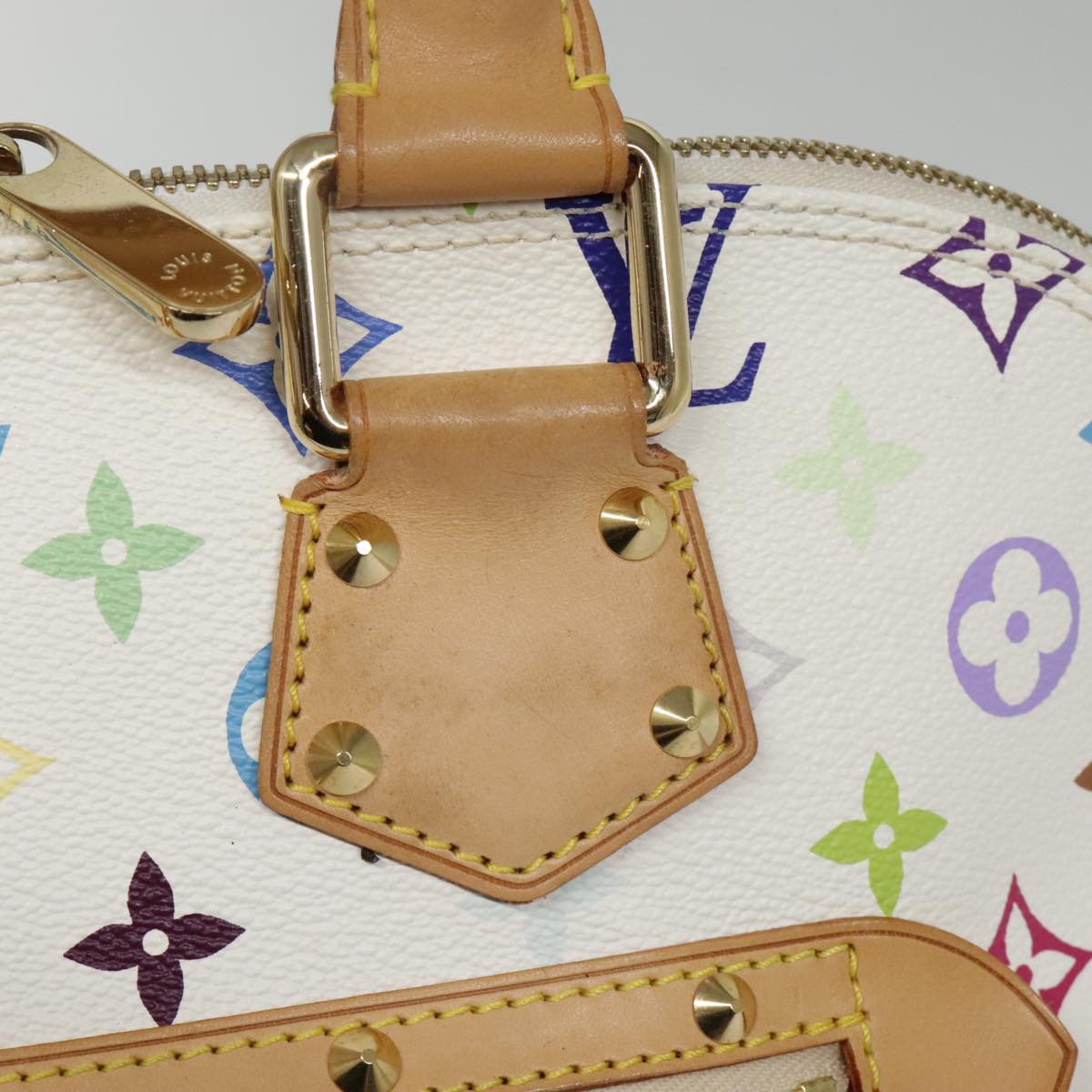 LOUIS VUITTON Monogram Multicolor Alma Hand Bag White M92647 LV Auth ep5868A