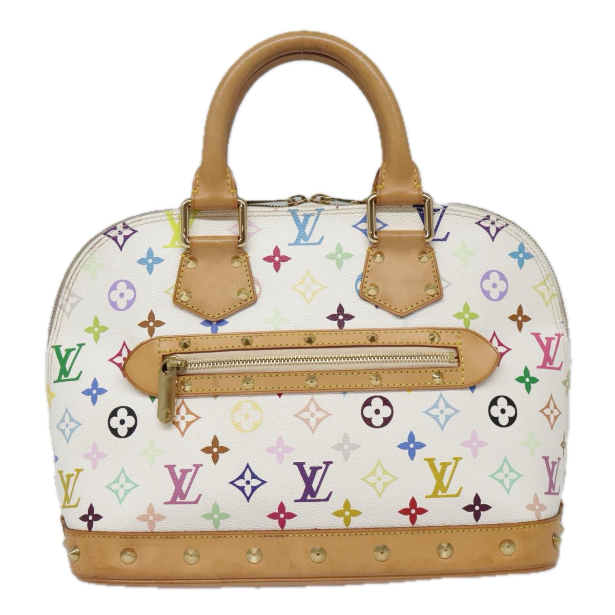 LOUIS VUITTON Monogram Multicolor Alma Hand Bag White M92647 LV Auth ep5868A