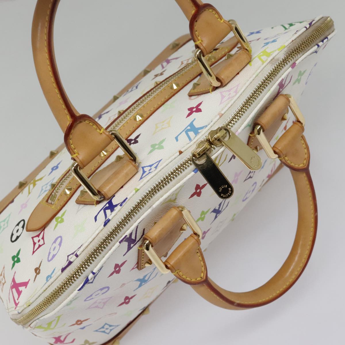 LOUIS VUITTON Monogram Multicolor Alma Hand Bag White M92647 LV Auth ep5868A