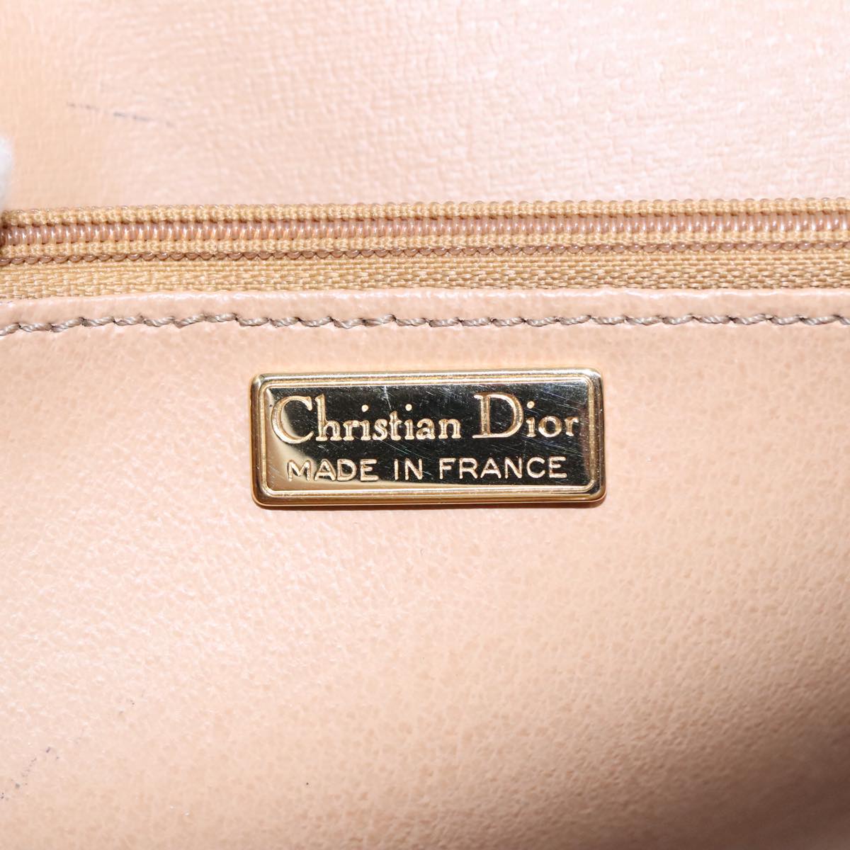 Christian Dior Trotter Canvas Hand Bag Black Gold Auth ep5935