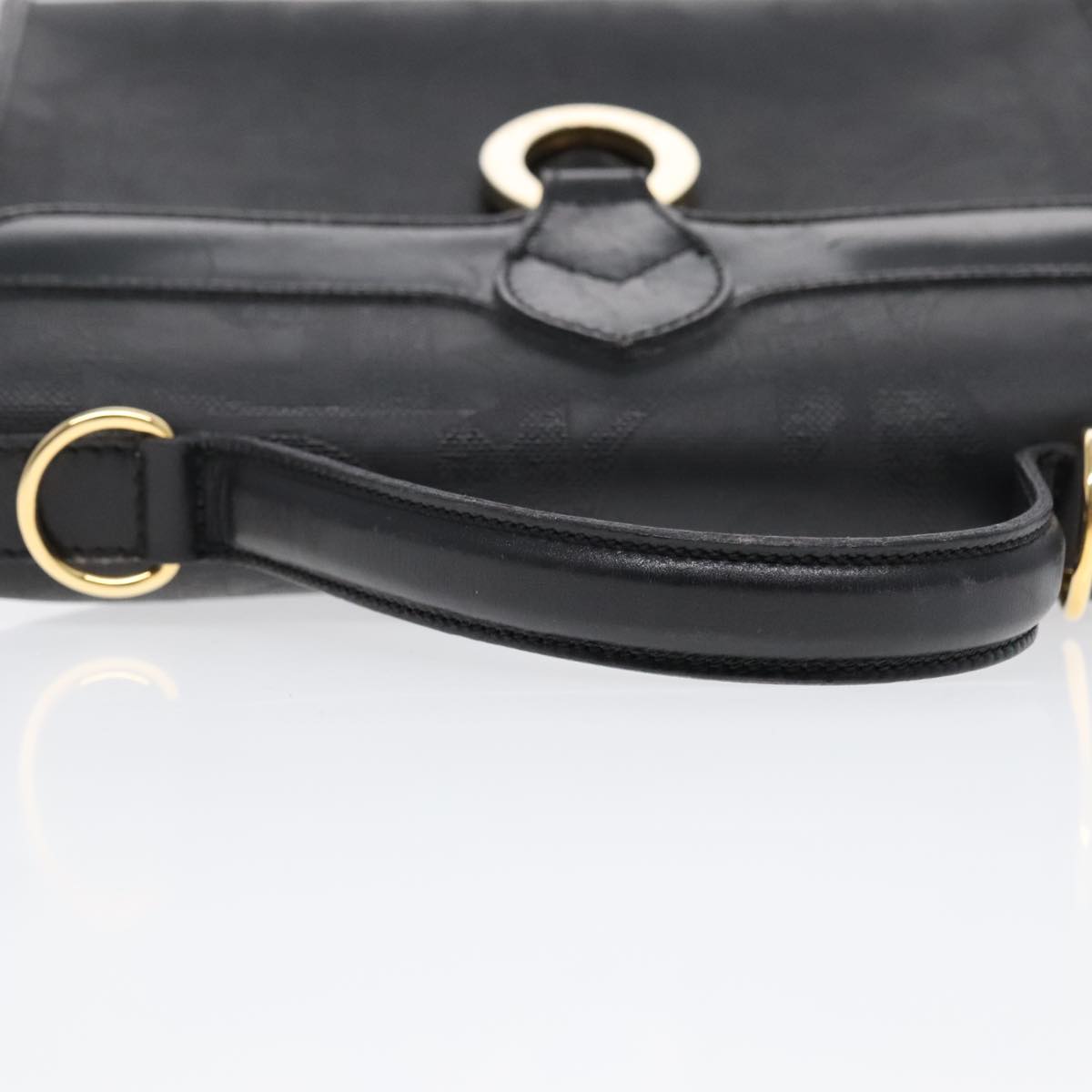 Christian Dior Trotter Canvas Hand Bag Black Gold Auth ep5935