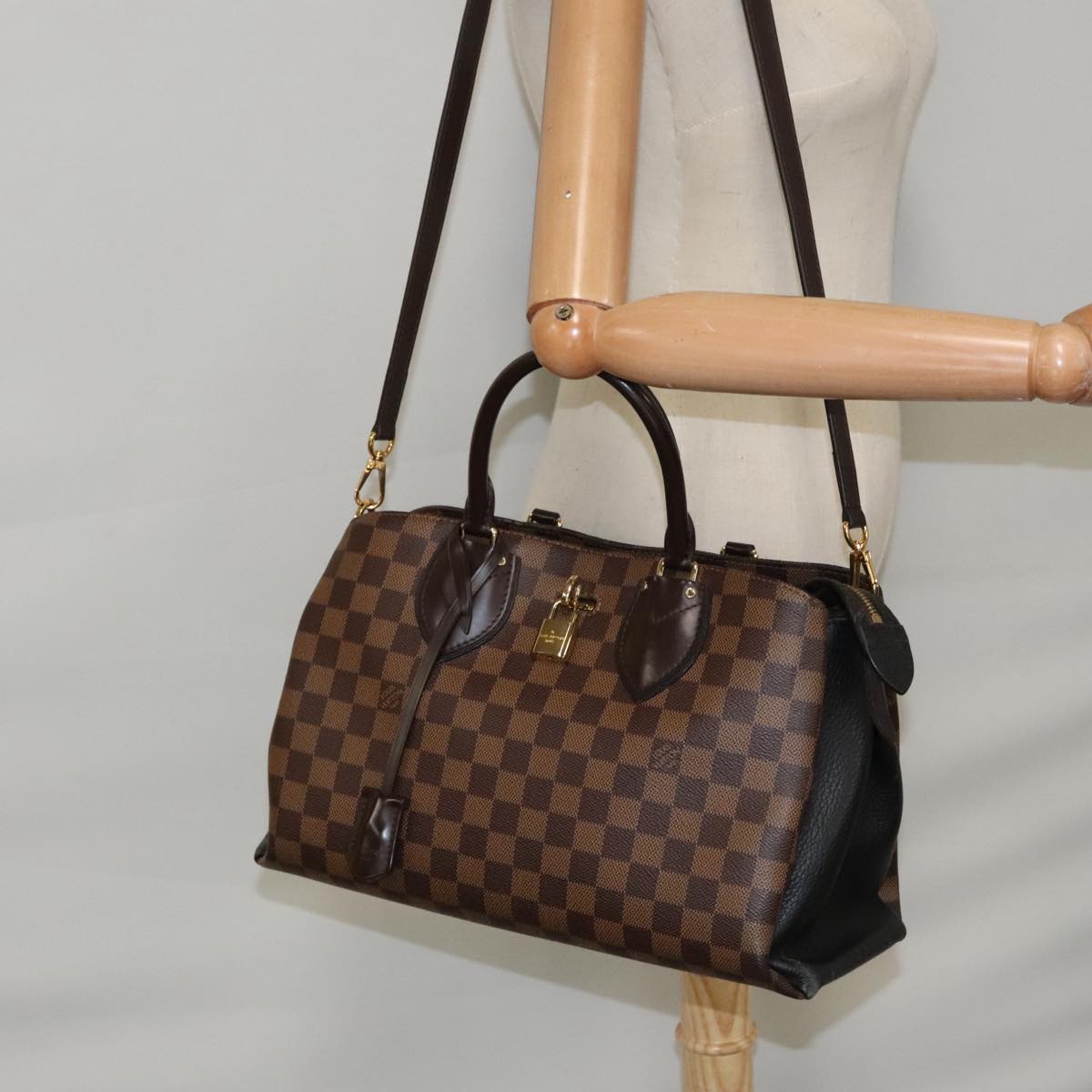 LOUIS VUITTON Damier Ebene Normandy Hand Bag 2way N41488 LV Auth ep5944