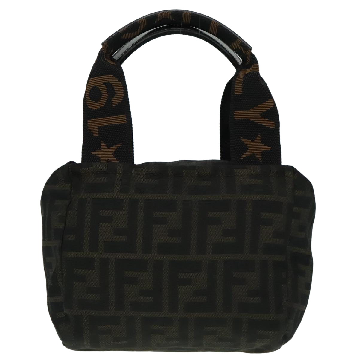 FENDI Zucca Canvas Hand Bag Brown Black Auth ep5977