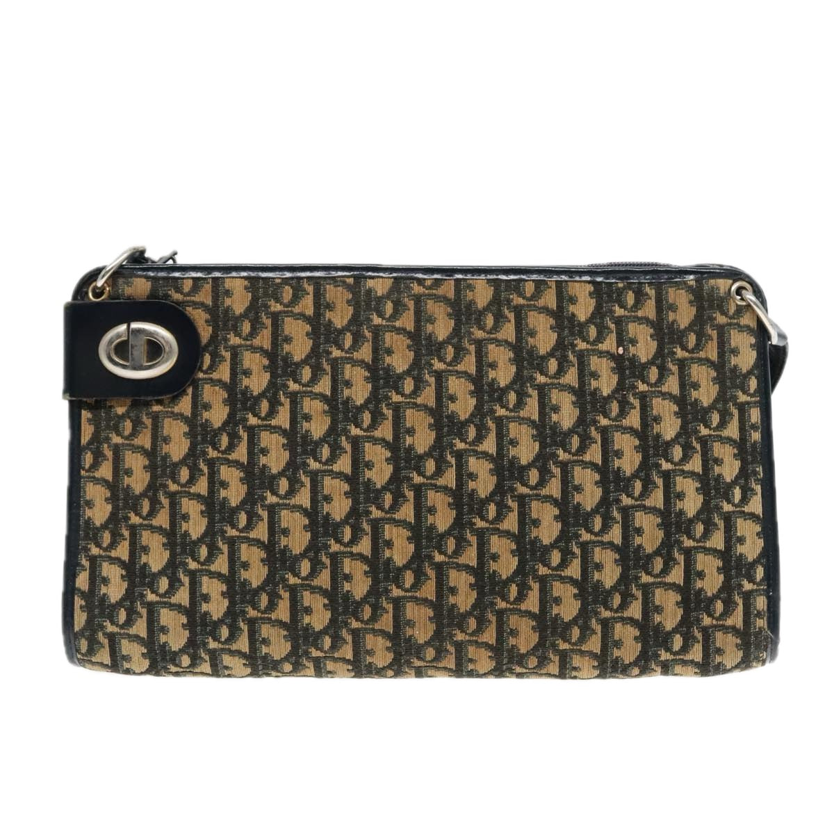 Christian Dior Trotter Canvas Shoulder Bag Navy Auth ep5987