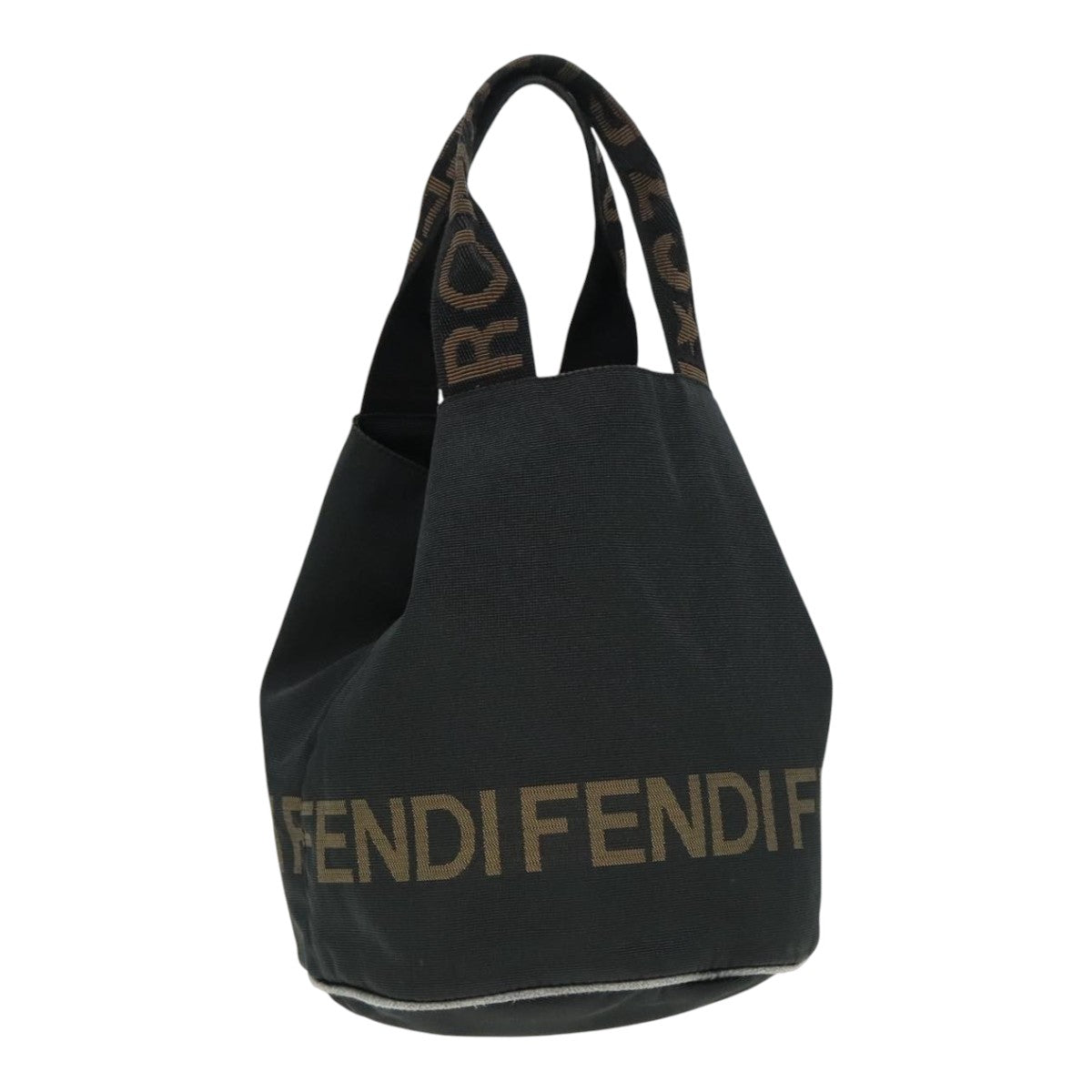 FENDI Hand Bag Canvas Black Auth ep5990