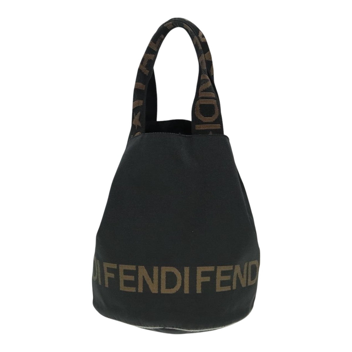 FENDI Hand Bag Canvas Black Auth ep5990