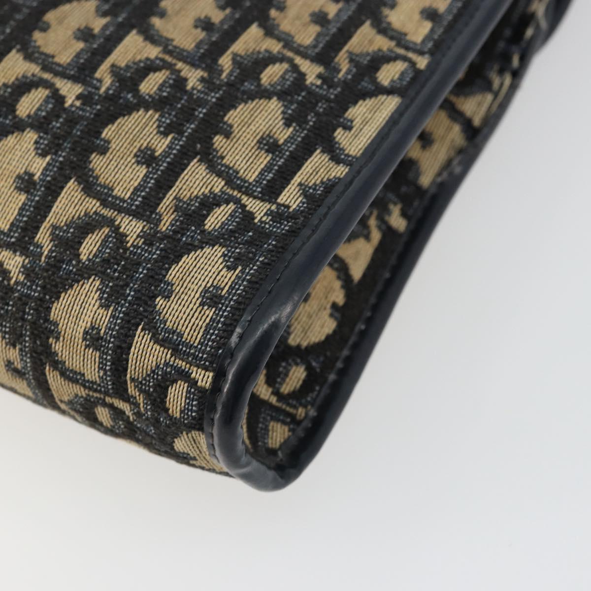 Christian Dior Trotter Canvas Shoulder Bag Navy Auth ep6005