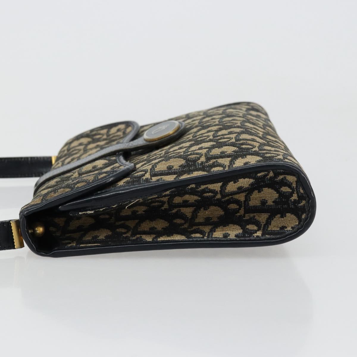 Christian Dior Trotter Canvas Shoulder Bag Navy Auth ep6005