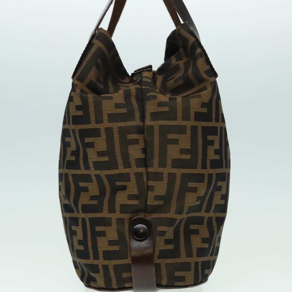 FENDI Zucca Canvas Hand Bag Brown Black Auth ep6007