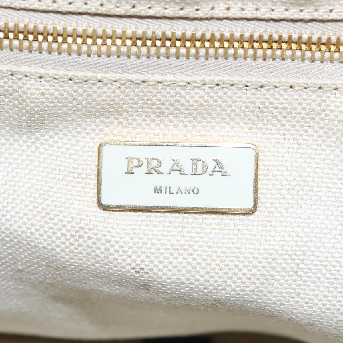 PRADA Canapa MM Hand Bag Canvas Pink Gold Auth ep6020