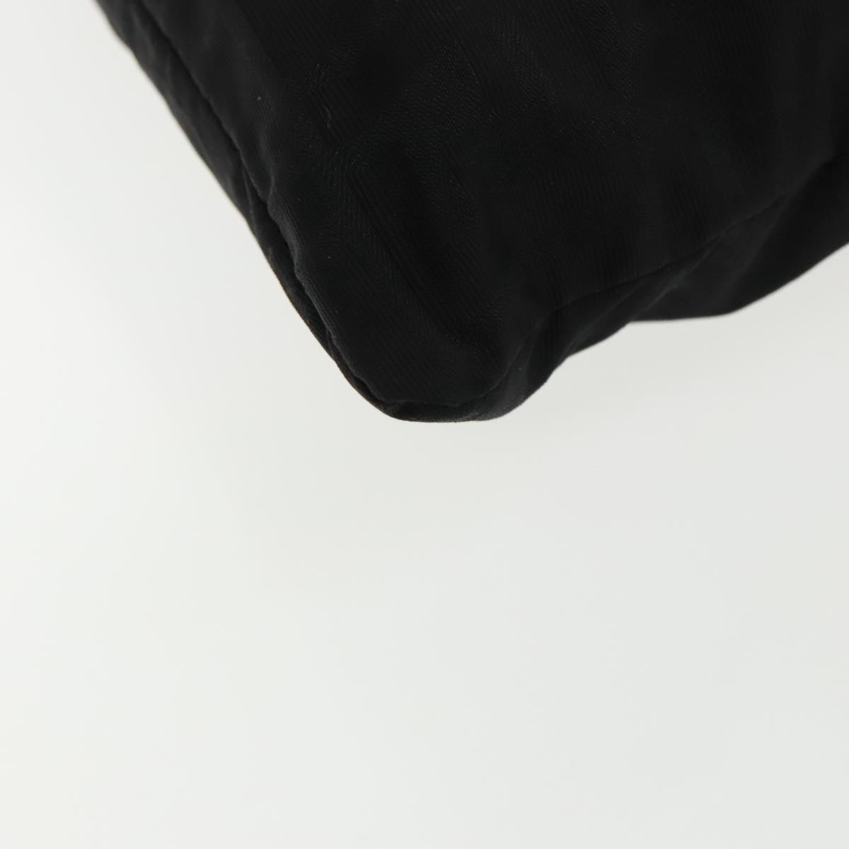 FENDI Zucca Canvas Shoulder Bag Nylon Black Silver Auth ep6025