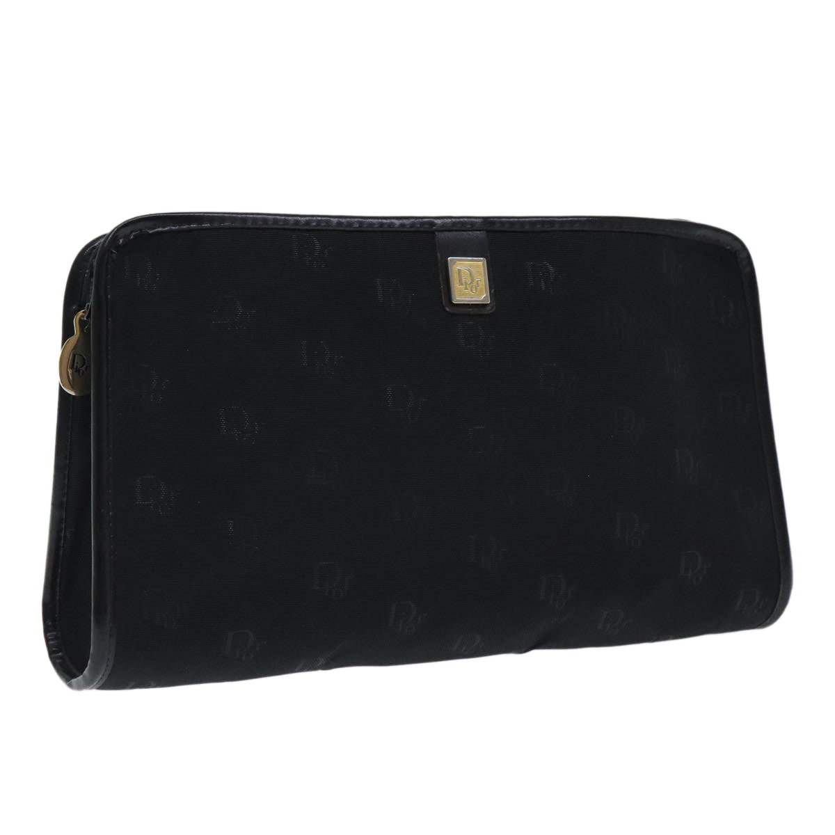 Christian Dior Pouch Canvas Black Auth ep6028