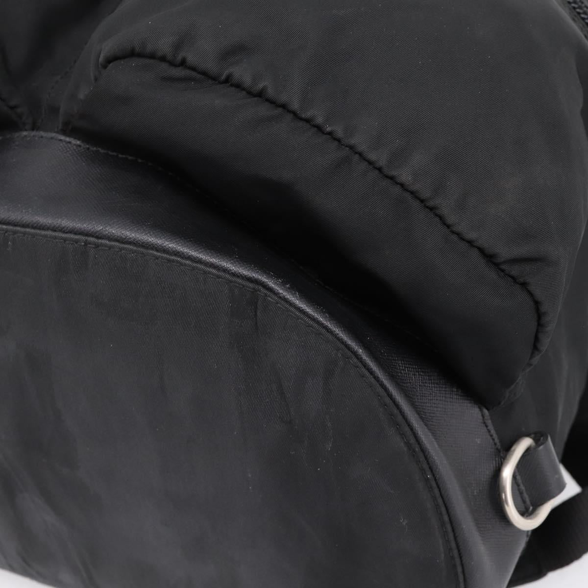 PRADA Backpack Nylon Black Silver Auth ep6168