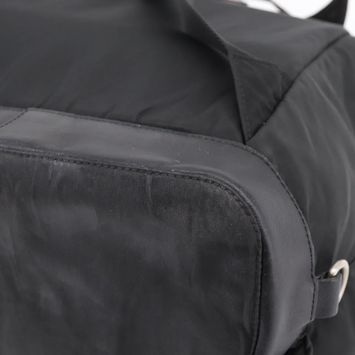 PRADA Backpack Nylon Black Silver Auth ep6168