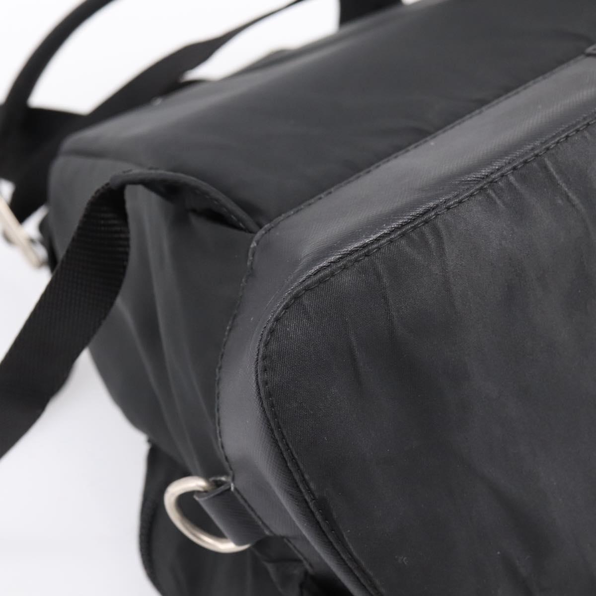 PRADA Backpack Nylon Black Silver Auth ep6168