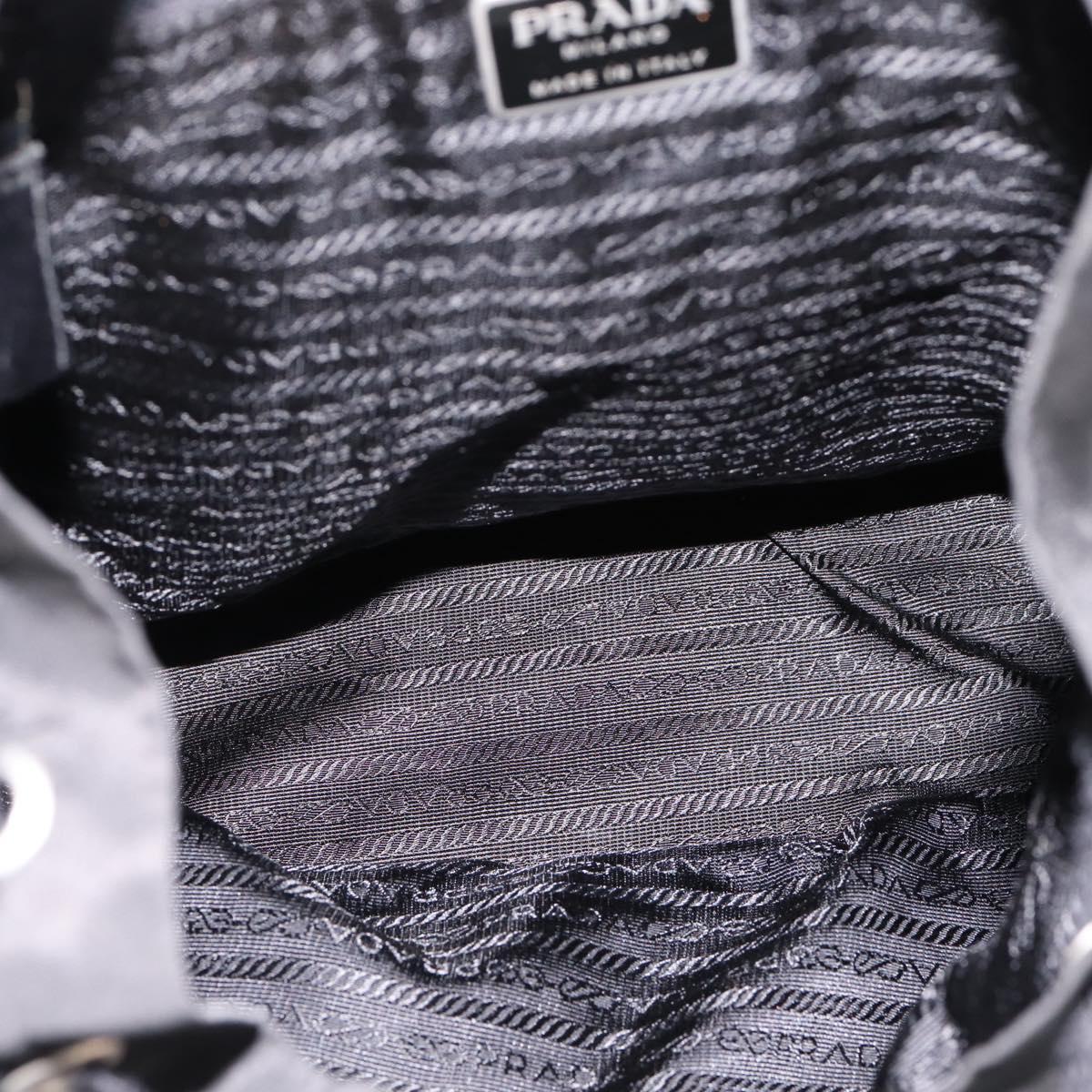 PRADA Backpack Nylon Black Silver Auth ep6168