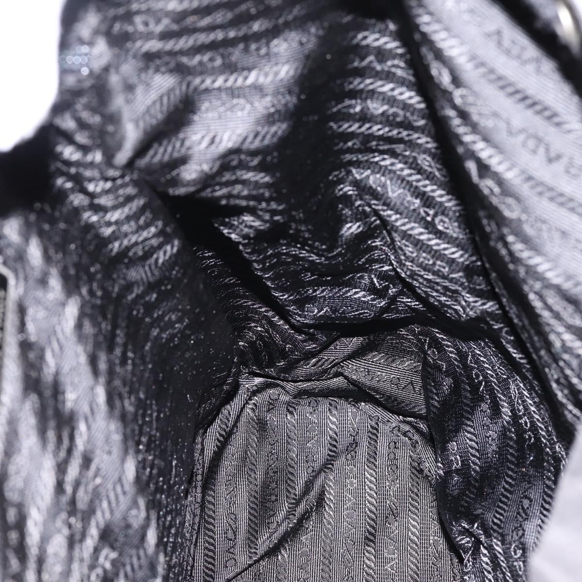 PRADA Backpack Nylon Black Silver Auth ep6168