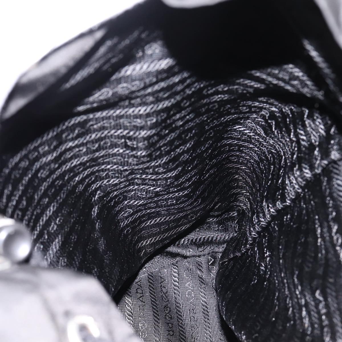 PRADA Backpack Nylon Black Silver Auth ep6168