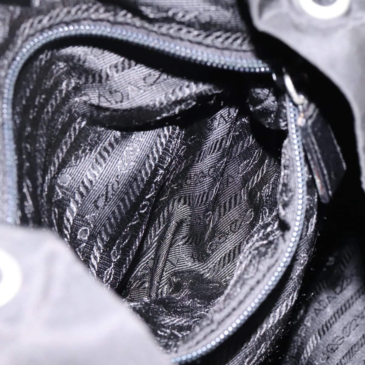 PRADA Backpack Nylon Black Silver Auth ep6168