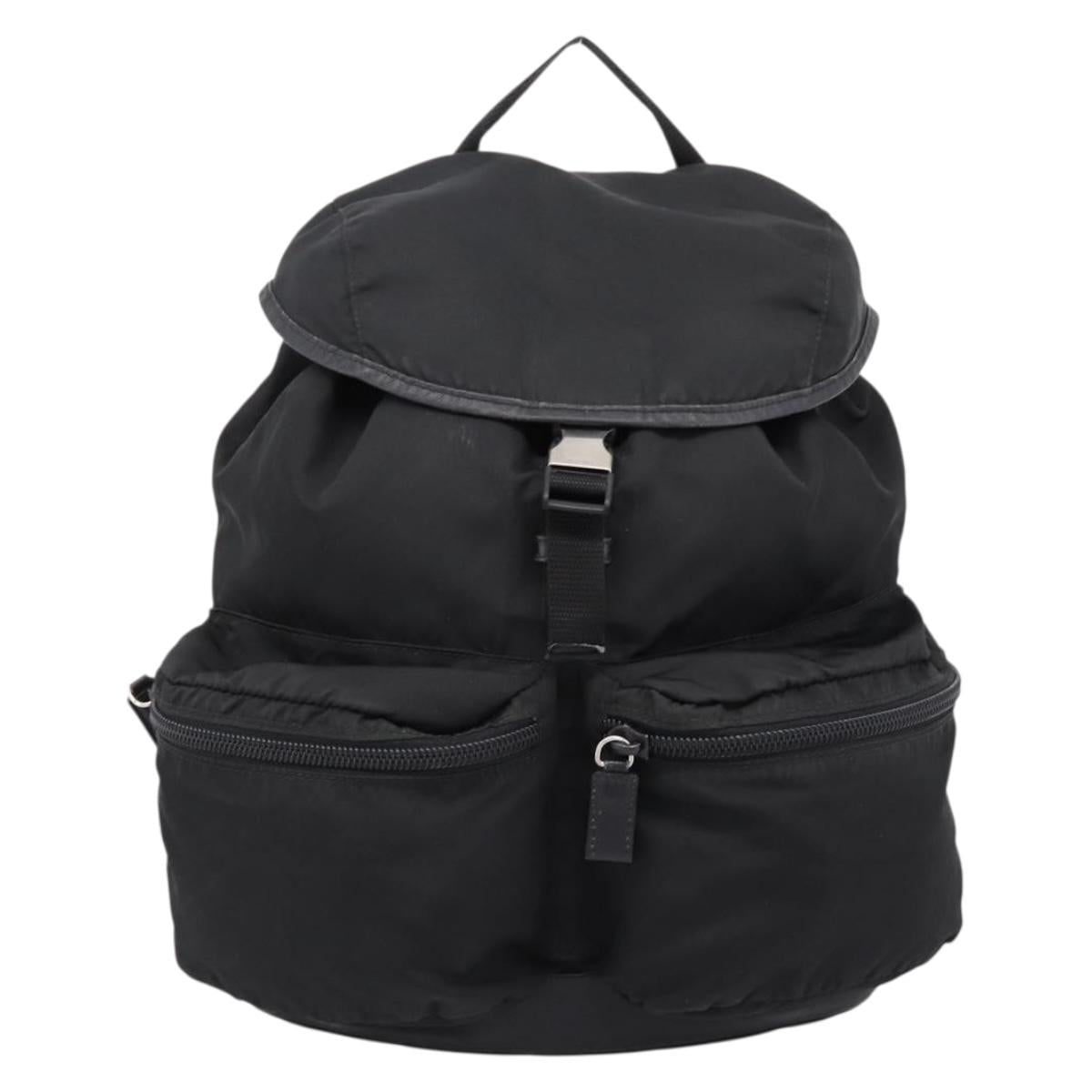 PRADA Backpack Nylon Black Silver Auth ep6168