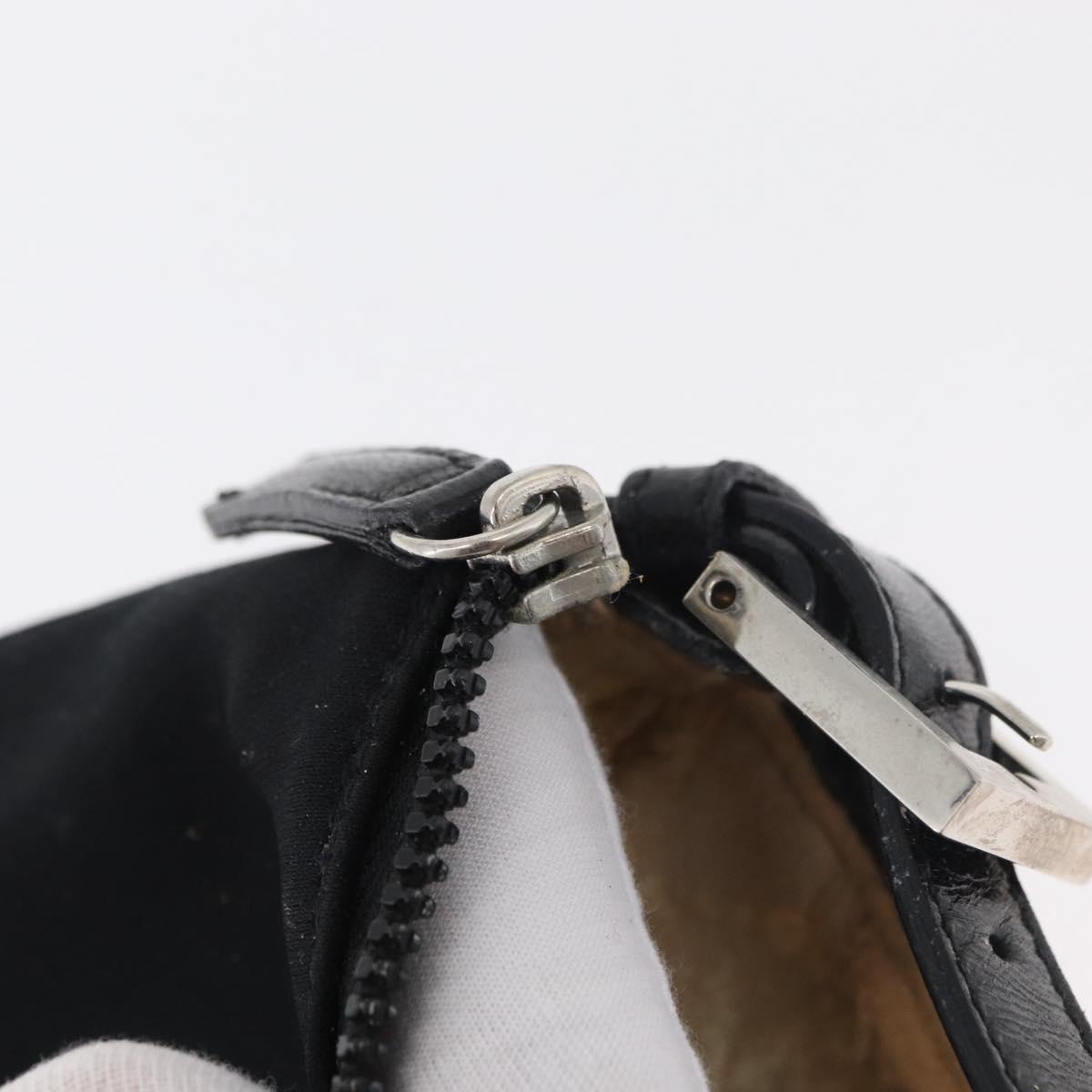 FENDI Hand Bag Nylon Black Silver Auth ep6217