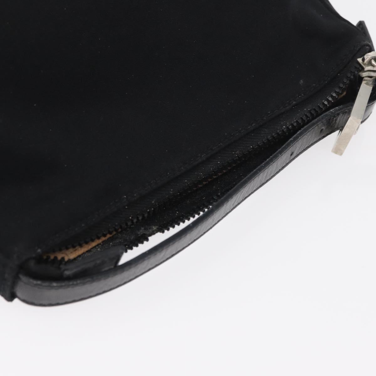 FENDI Hand Bag Nylon Black Silver Auth ep6217