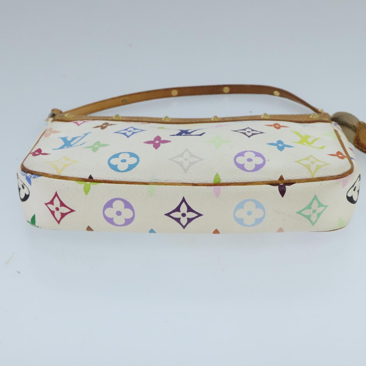 LOUIS VUITTON Monogram Multicolor Pochette Pouch White M92649 LV Auth ep6389