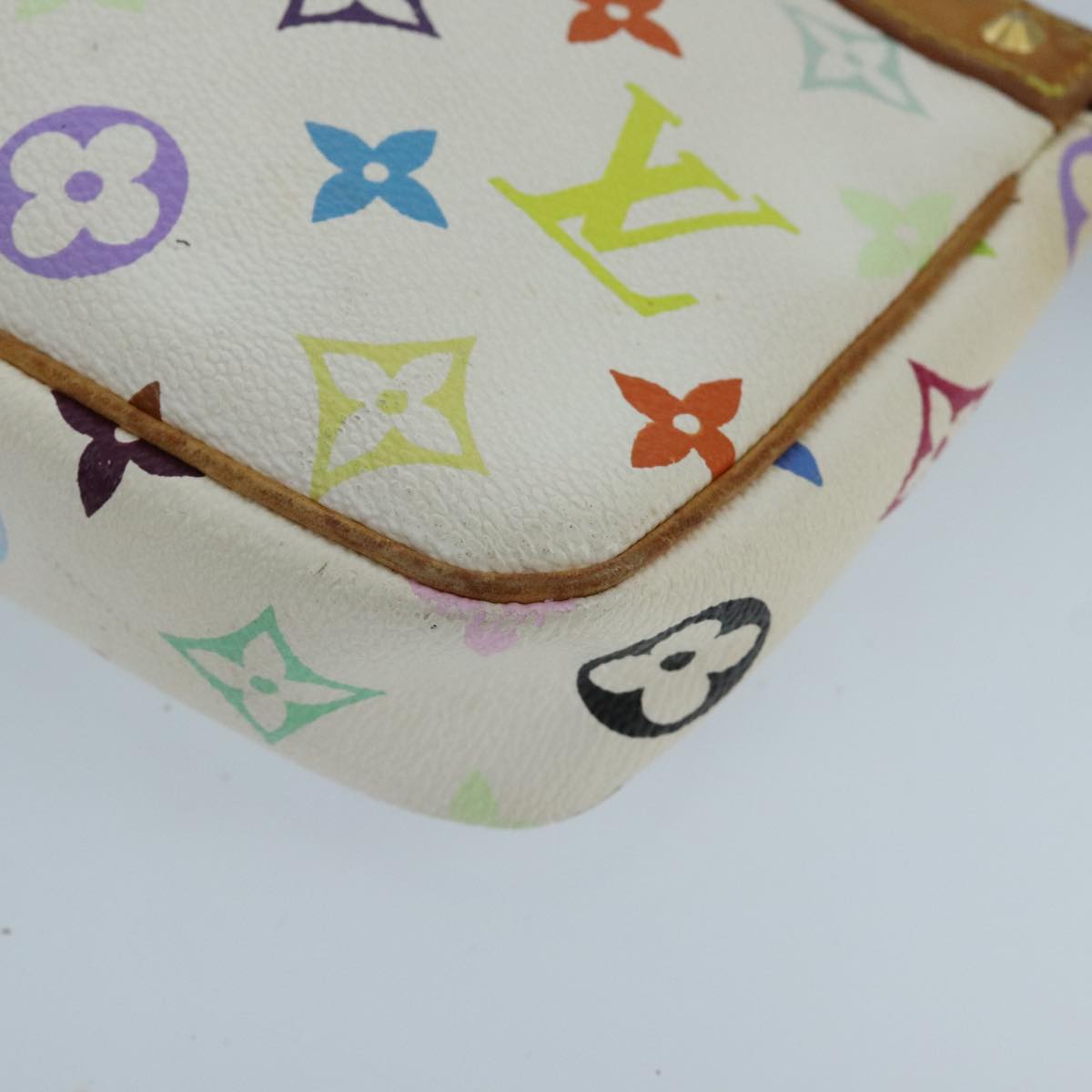 LOUIS VUITTON Monogram Multicolor Pochette Pouch White M92649 LV Auth ep6389