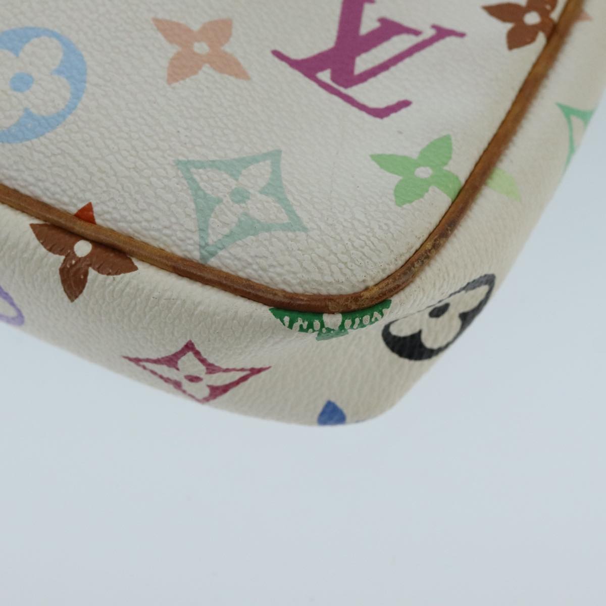 LOUIS VUITTON Monogram Multicolor Pochette Pouch White M92649 LV Auth ep6389