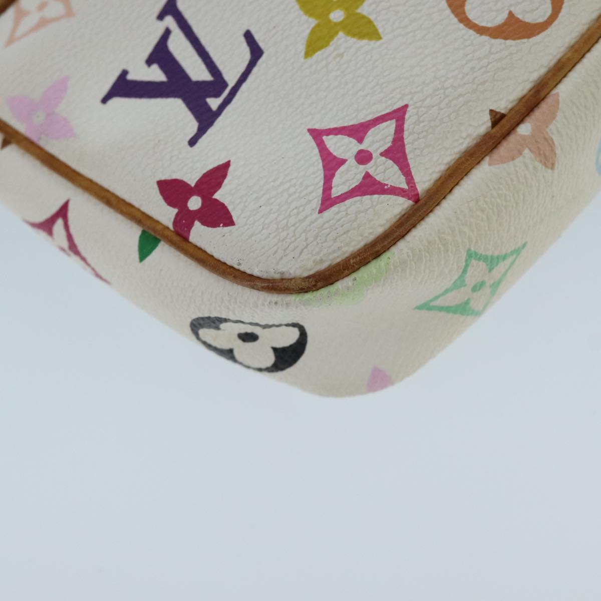 LOUIS VUITTON Monogram Multicolor Pochette Pouch White M92649 LV Auth ep6389