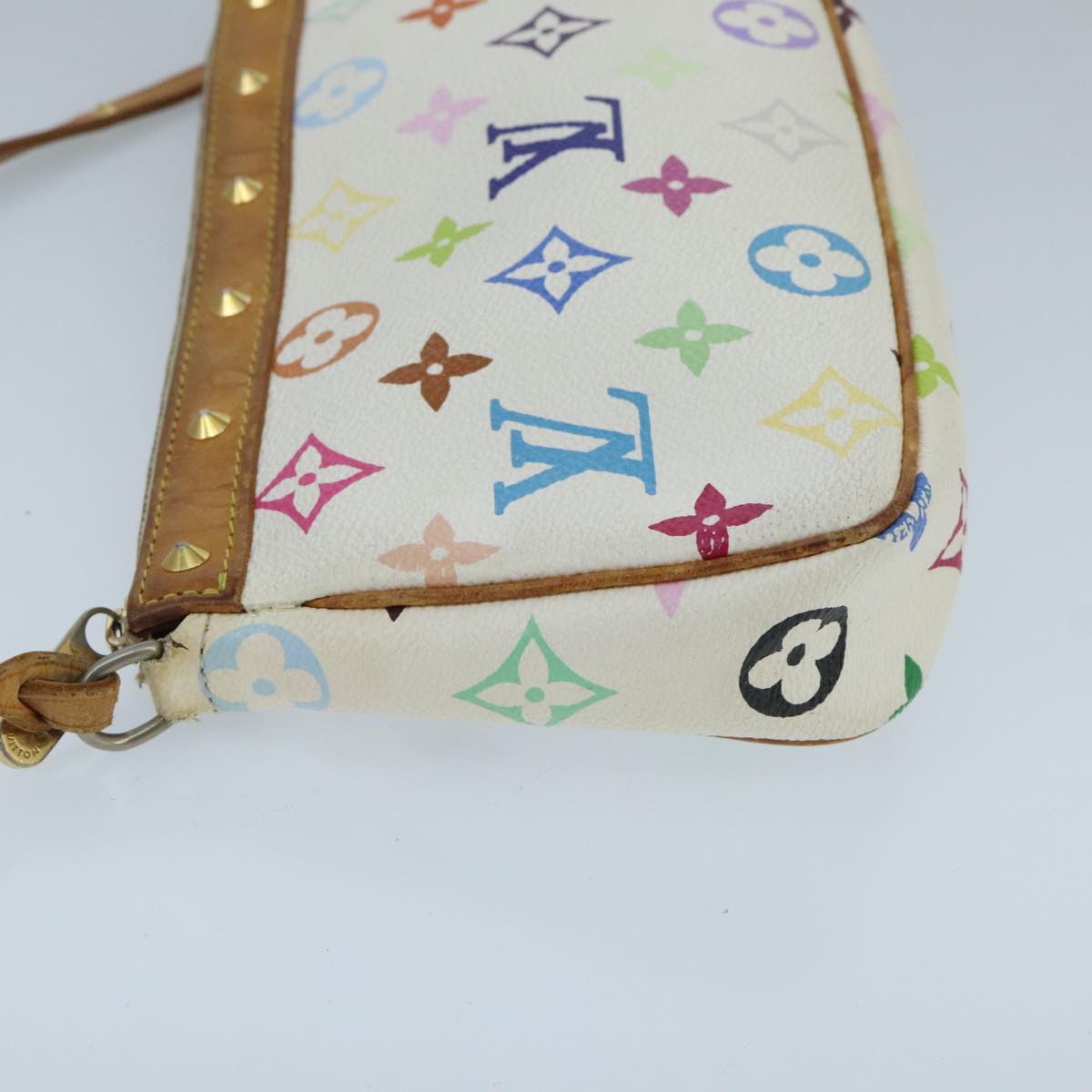 LOUIS VUITTON Monogram Multicolor Pochette Pouch White M92649 LV Auth ep6389