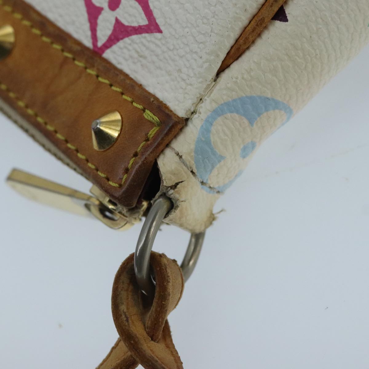 LOUIS VUITTON Monogram Multicolor Pochette Pouch White M92649 LV Auth ep6389