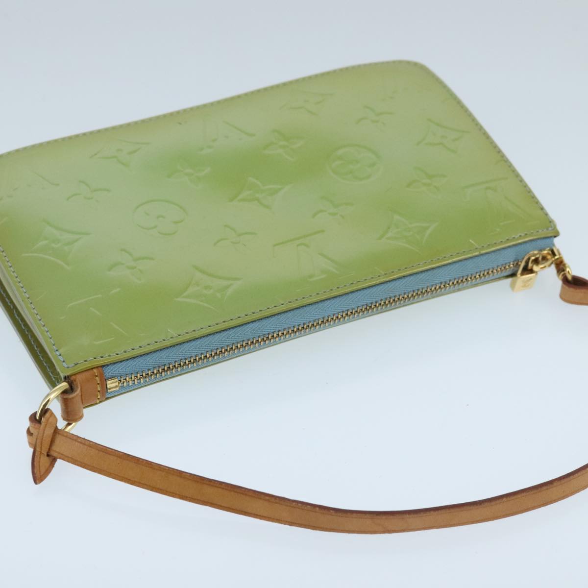 LOUIS VUITTON Monogram Vernis Lexington Pouch Baby Blue M91011 LV Auth ep6393