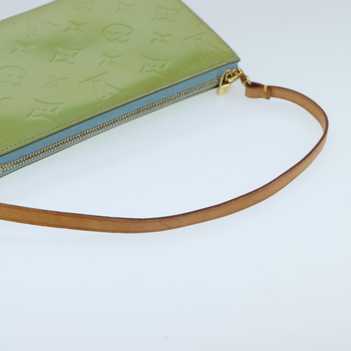 LOUIS VUITTON Monogram Vernis Lexington Pouch Baby Blue M91011 LV Auth ep6393