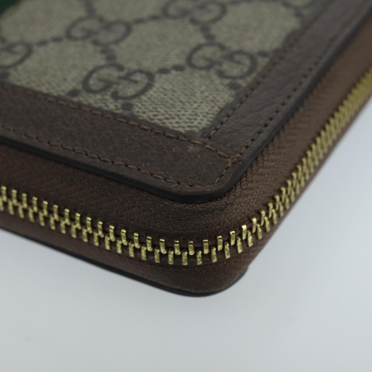 GUCCI GG Ophidia WebSherry Line Wallet PVC Beige Red Green Auth ep6413V