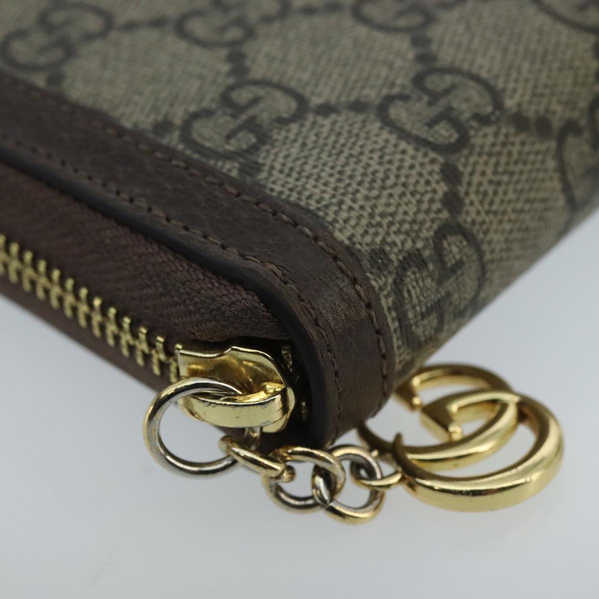 GUCCI GG Ophidia WebSherry Line Wallet PVC Beige Red Green Auth ep6413V