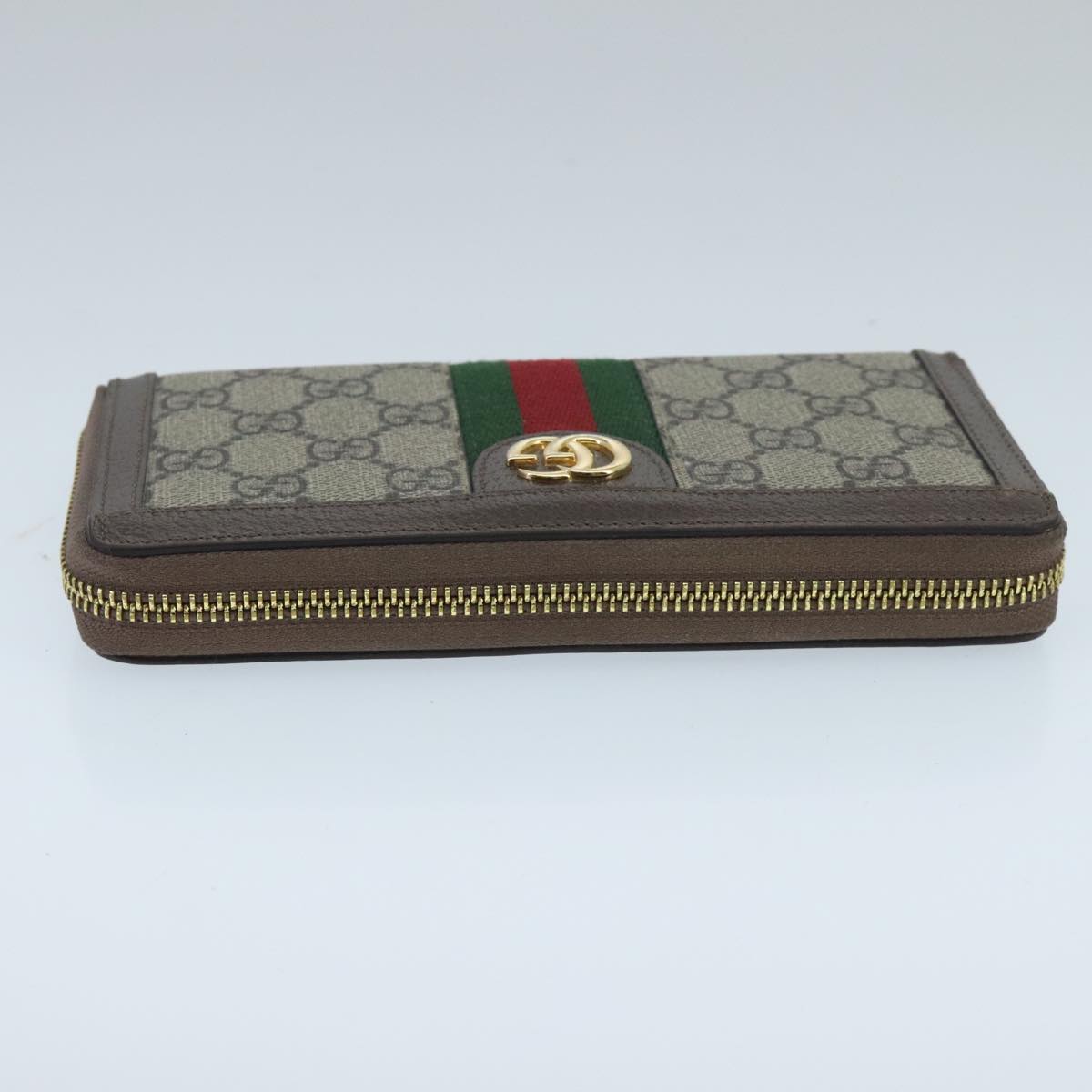 GUCCI GG Ophidia WebSherry Line Wallet PVC Beige Red Green Auth ep6413V