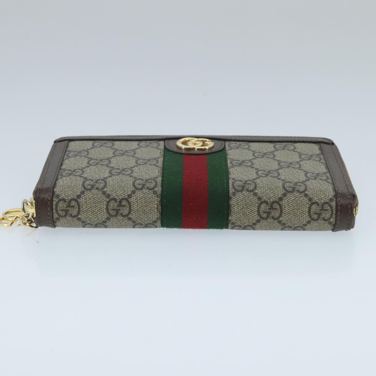 GUCCI GG Ophidia WebSherry Line Wallet PVC Beige Red Green Auth ep6413V