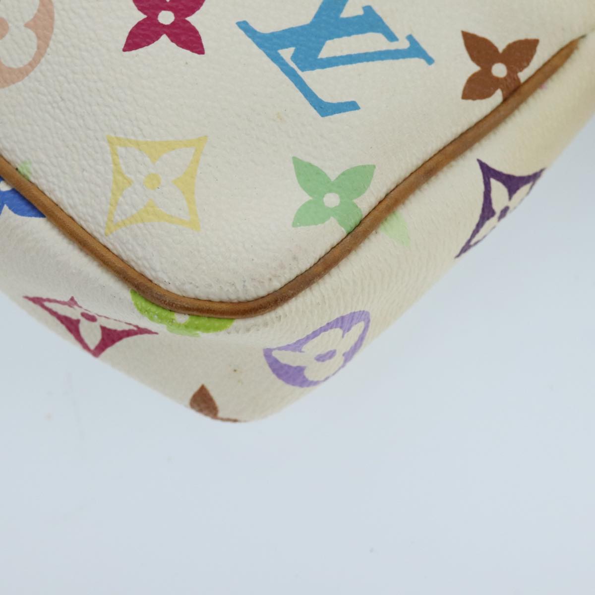 LOUIS VUITTON Monogram Multicolor Pochette Pouch White M92649 LV Auth ep6432