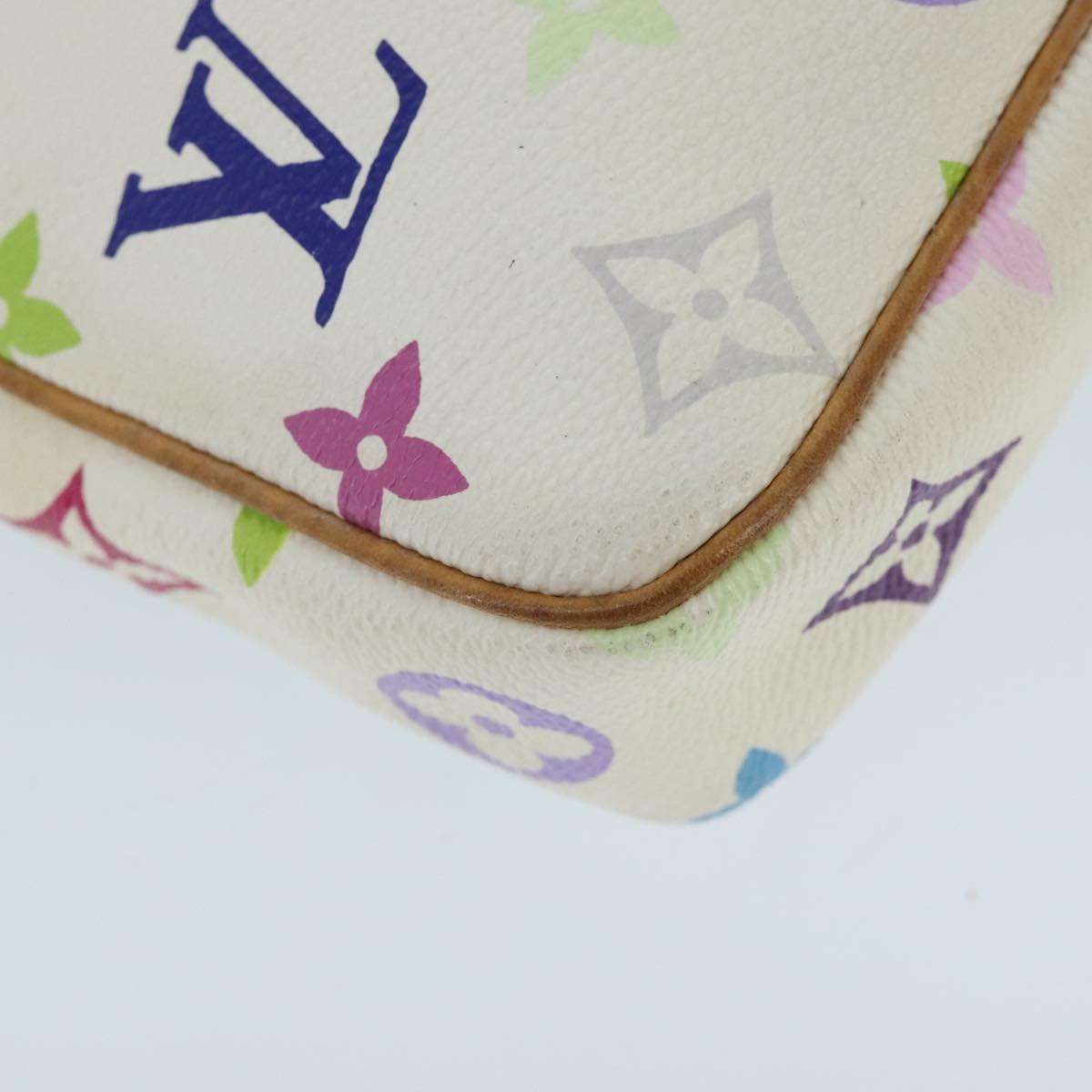 LOUIS VUITTON Monogram Multicolor Pochette Pouch White M92649 LV Auth ep6432