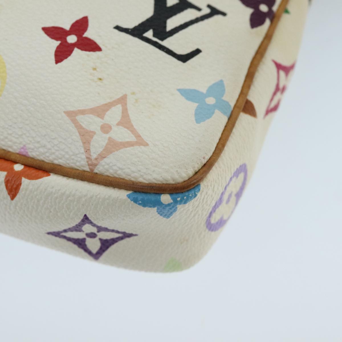 LOUIS VUITTON Monogram Multicolor Pochette Pouch White M92649 LV Auth ep6432