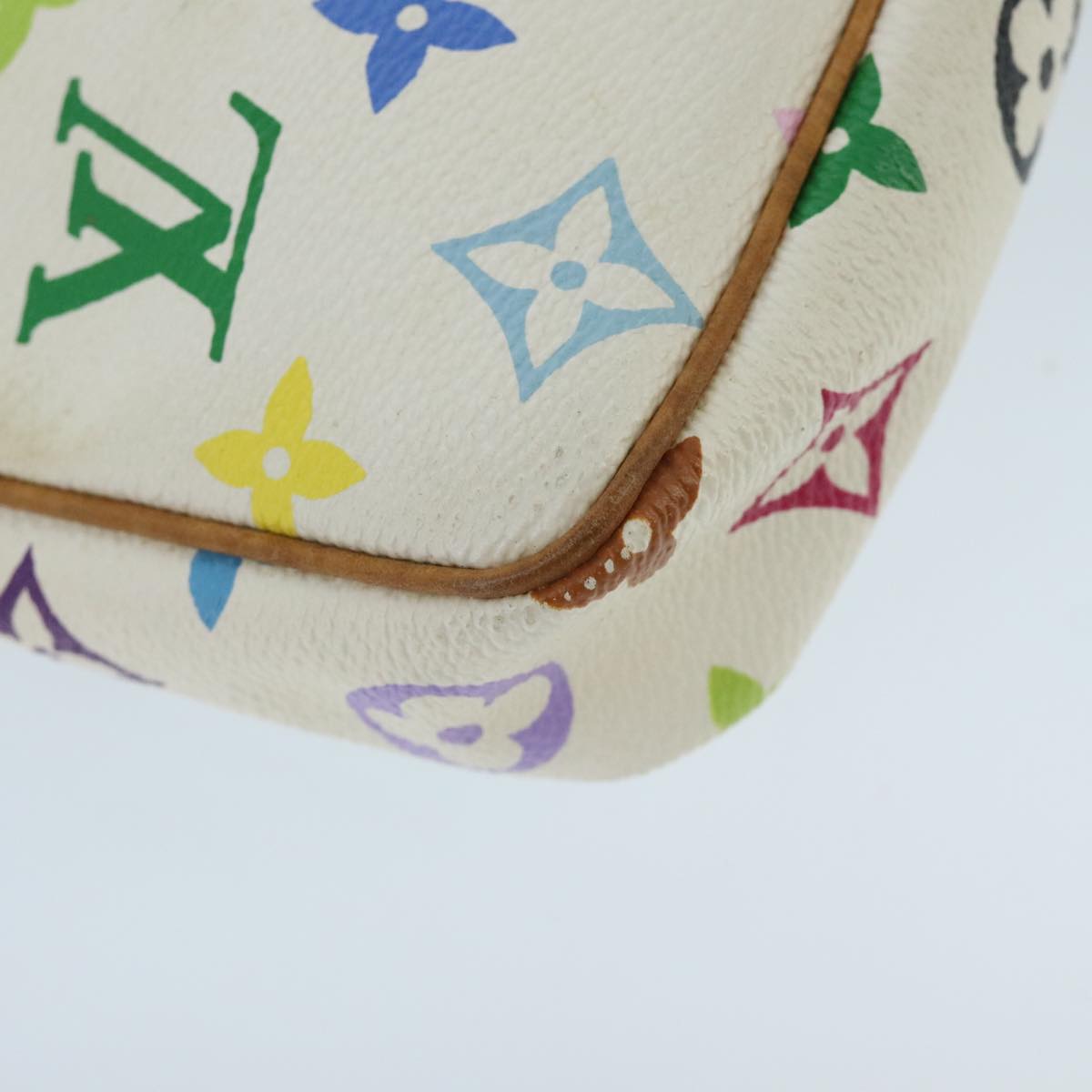 LOUIS VUITTON Monogram Multicolor Pochette Pouch White M92649 LV Auth ep6432