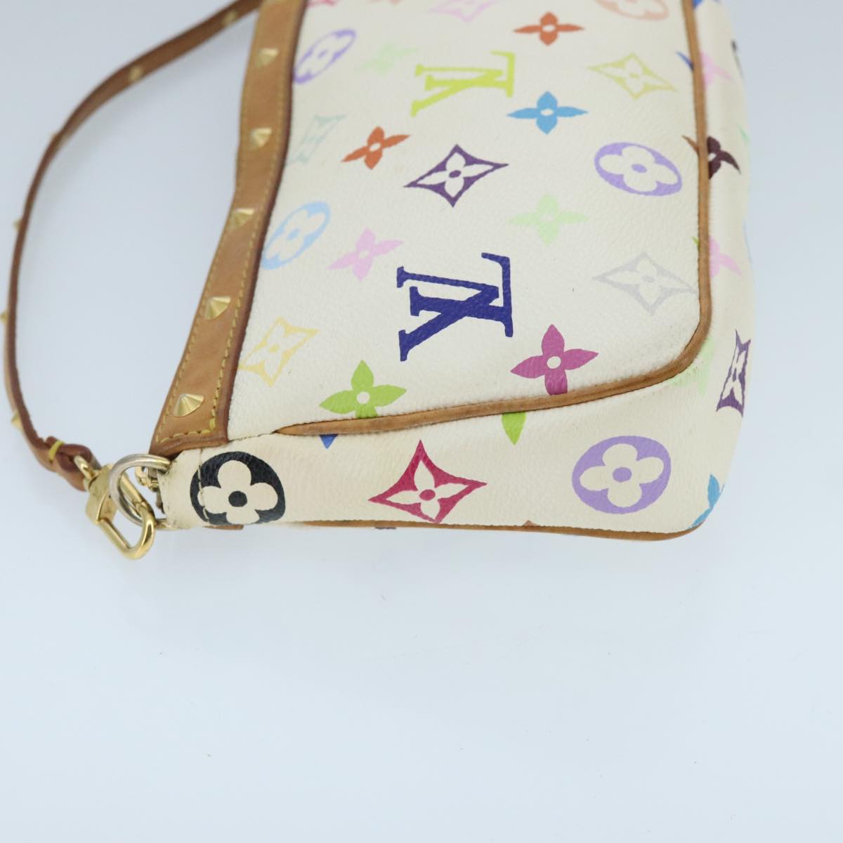 LOUIS VUITTON Monogram Multicolor Pochette Pouch White M92649 LV Auth ep6432