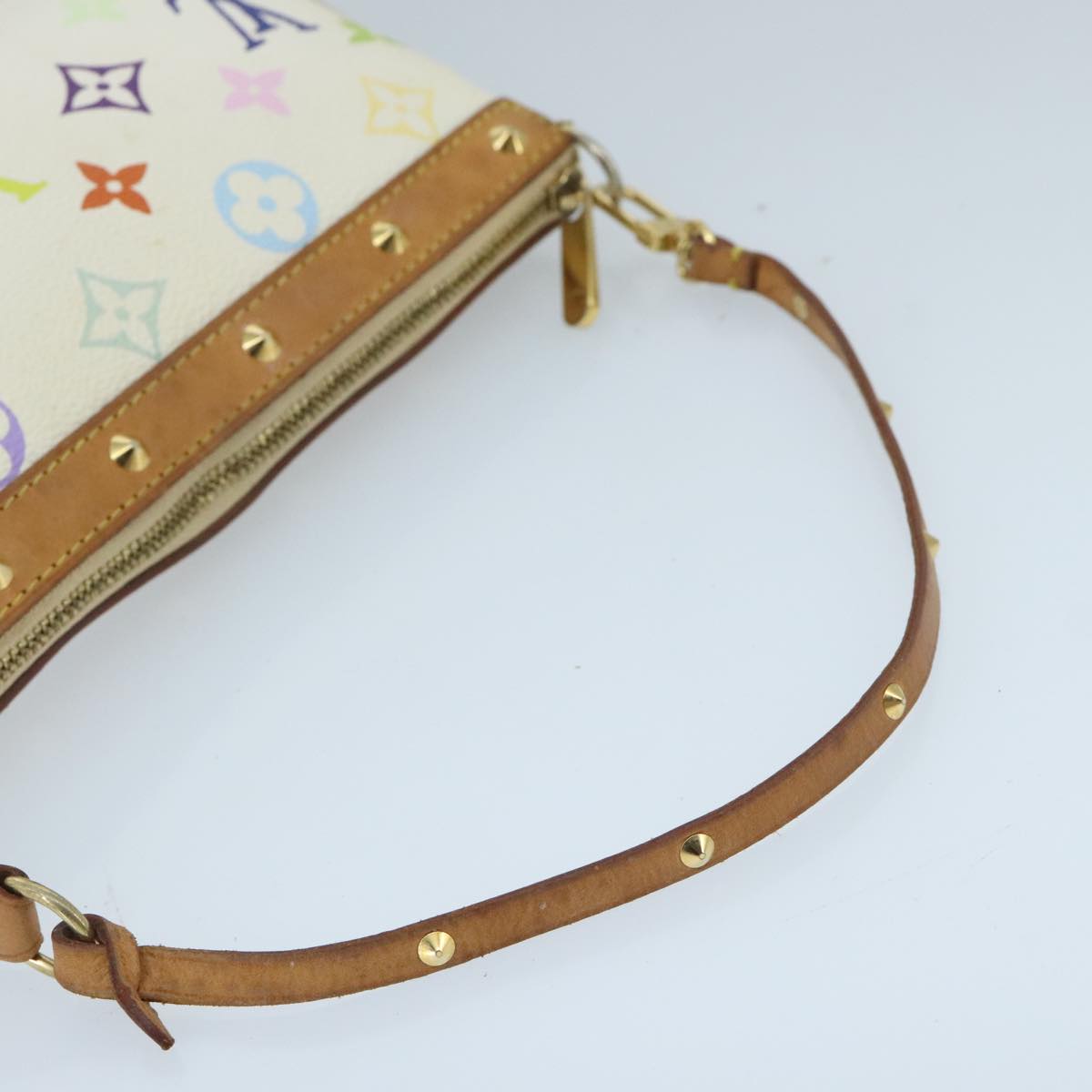 LOUIS VUITTON Monogram Multicolor Pochette Pouch White M92649 LV Auth ep6432