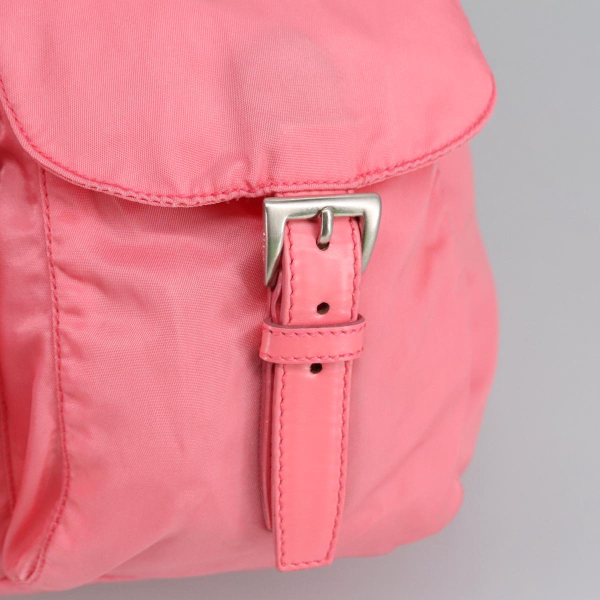 PRADA Backpack Nylon Pink Silver Auth ep6439