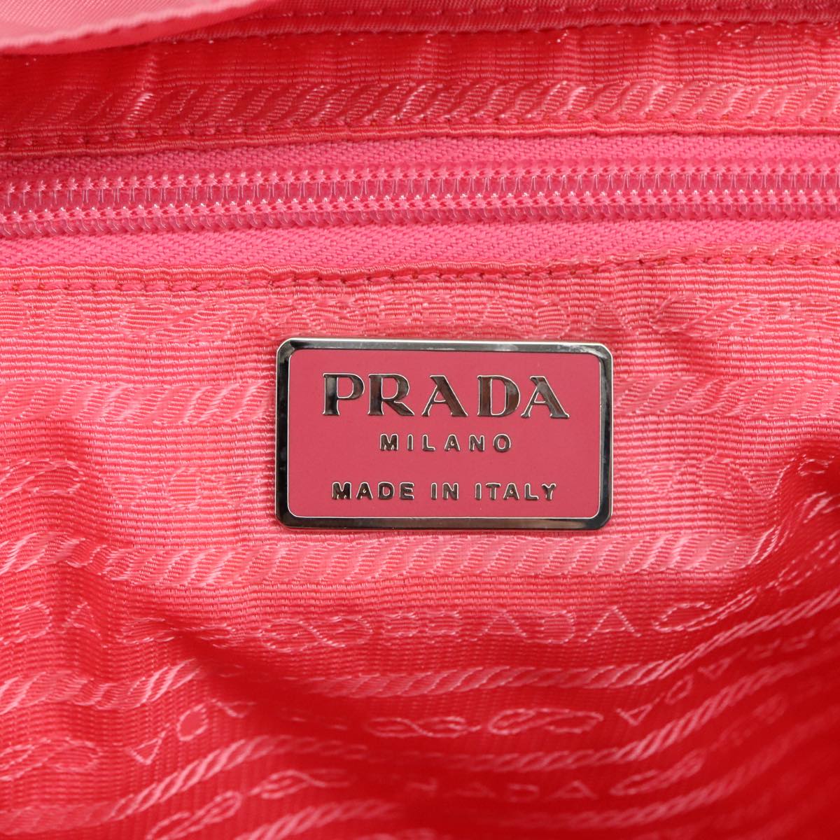 PRADA Backpack Nylon Pink Silver Auth ep6439