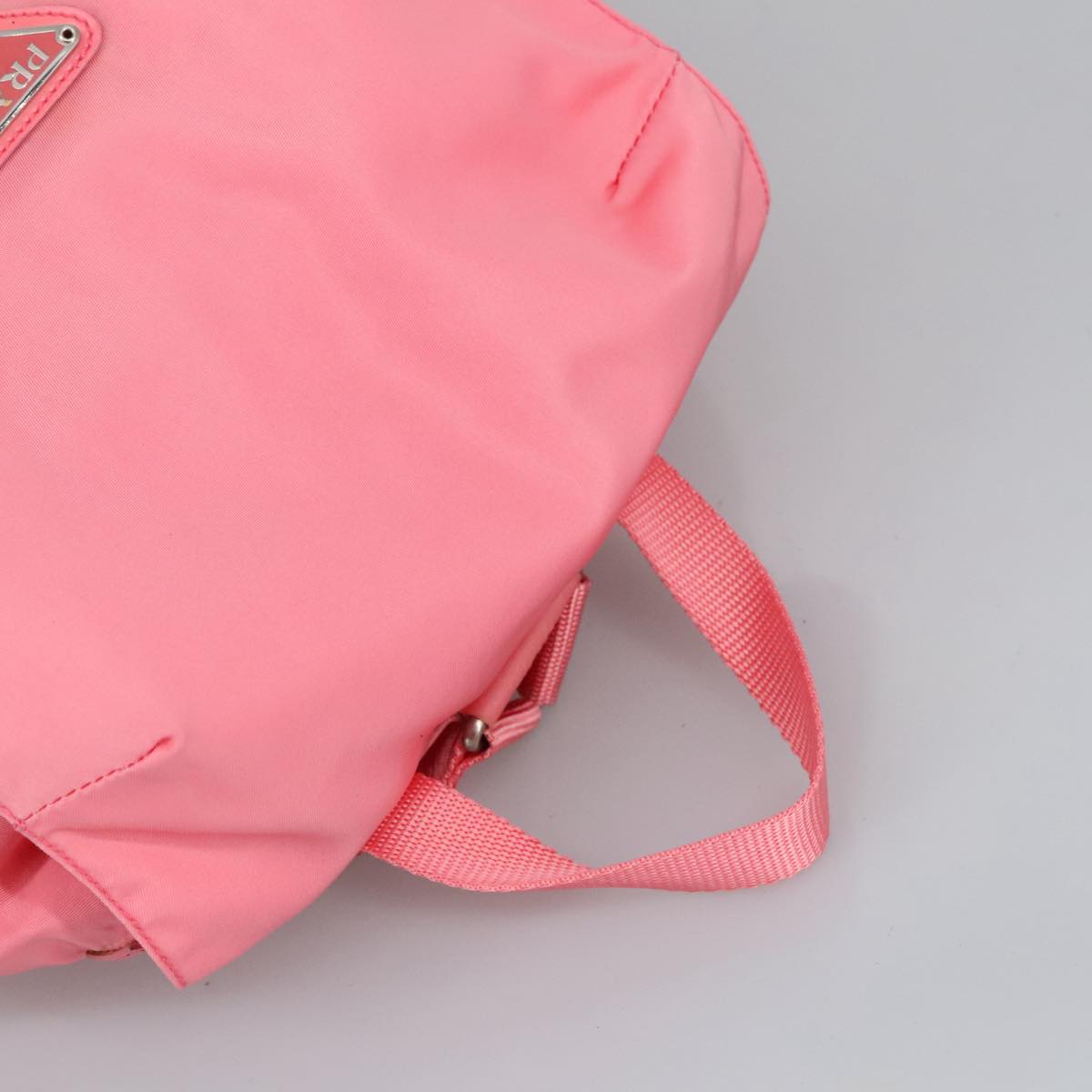 PRADA Backpack Nylon Pink Silver Auth ep6439