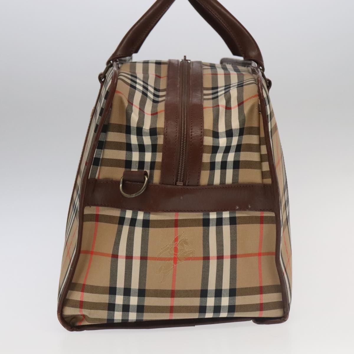 Burberrys Nova Check Boston Bag Canvas 2way Beige Brown Auth ep6462