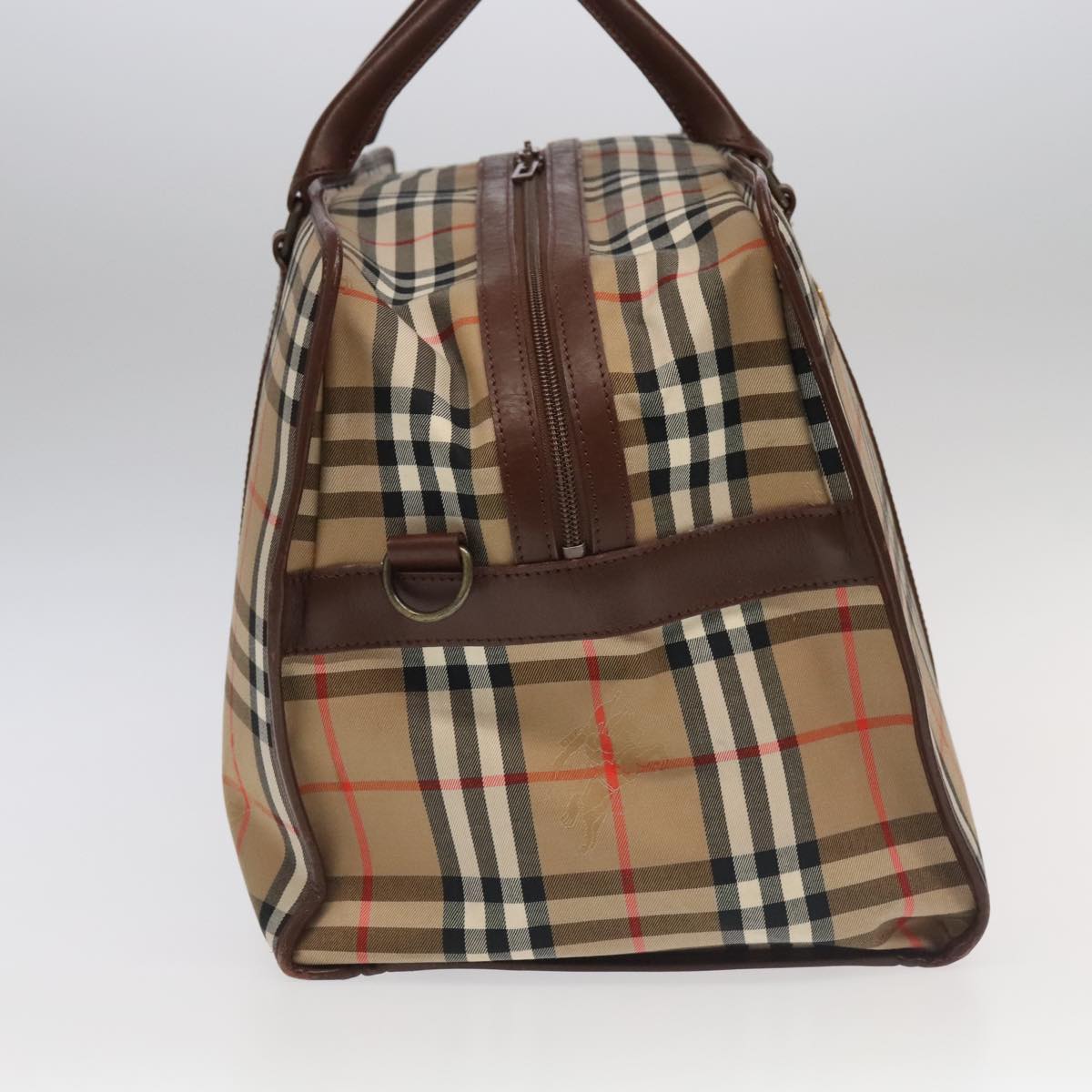 Burberrys Nova Check Boston Bag Canvas 2way Beige Brown Auth ep6462