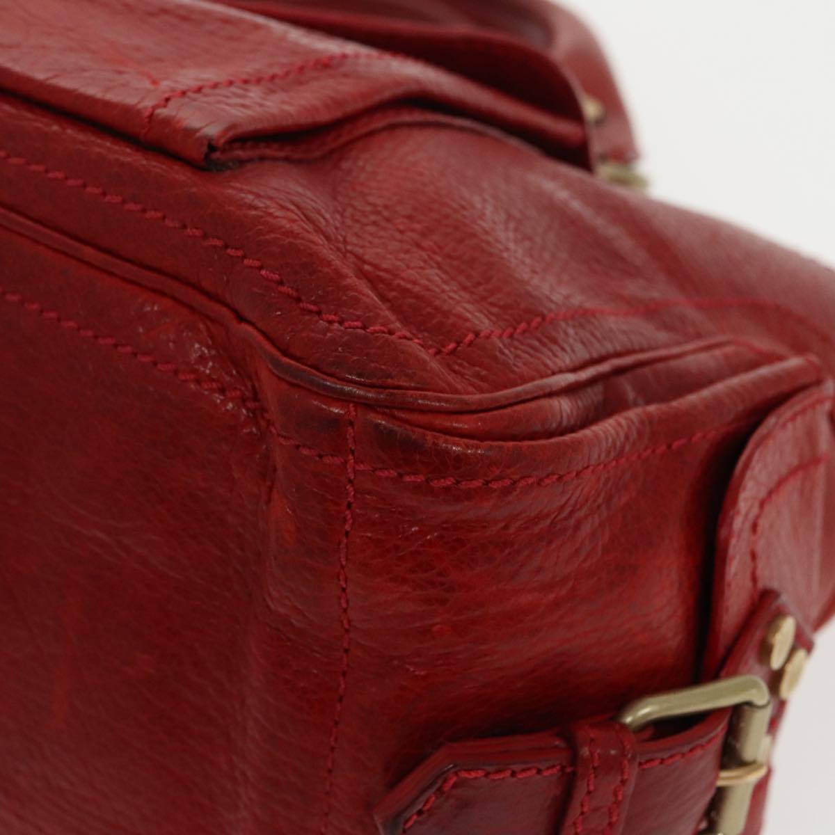 CELINE Hand Bag Leather Red Auth ep6470